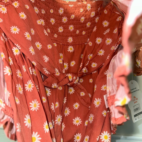 NEW girls Wonder Nation 2 piece Set (14-16) plus burnt Orange w/flowers boho - Picture 8 of 9